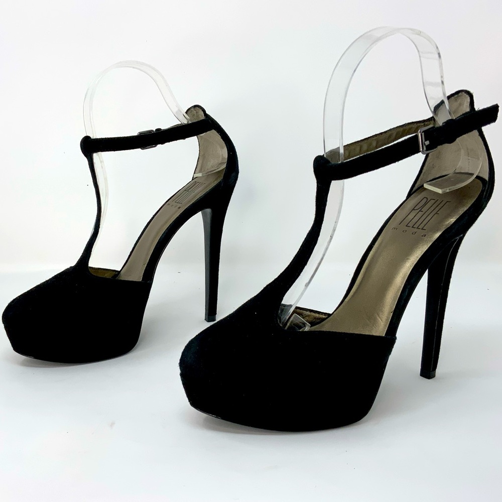 Black suede stiletto